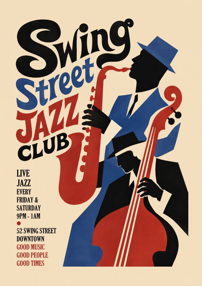 Swing Jazz Club by Patryk Krygowski — canvas wall art