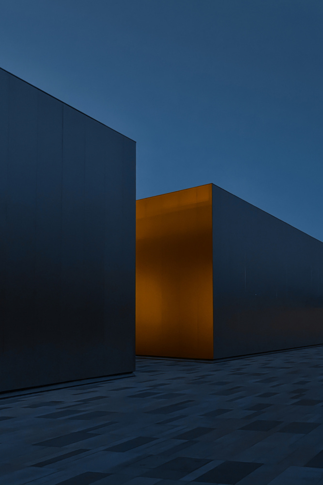 Golden Block Architecture by Xiaopeng Guan — canvas wall art