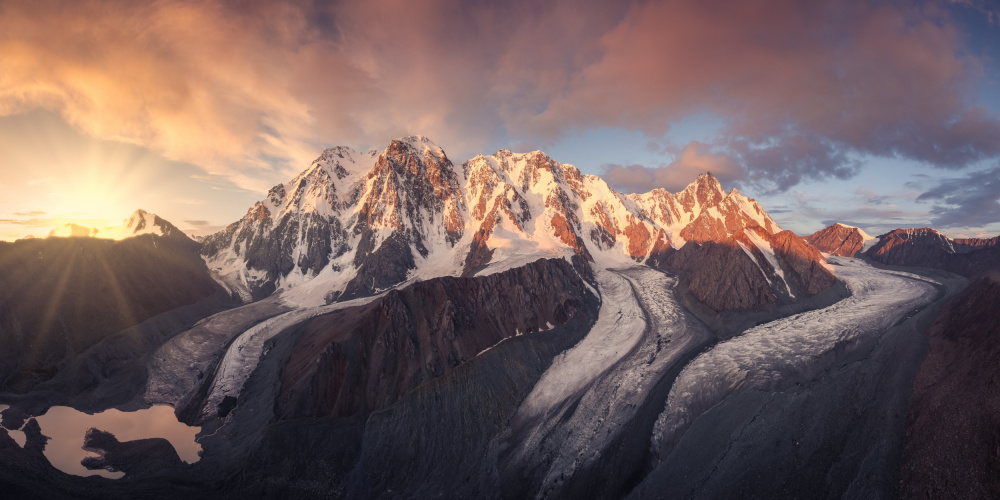 Sunrise Mountain Glaciers by qiye — canvas wall art