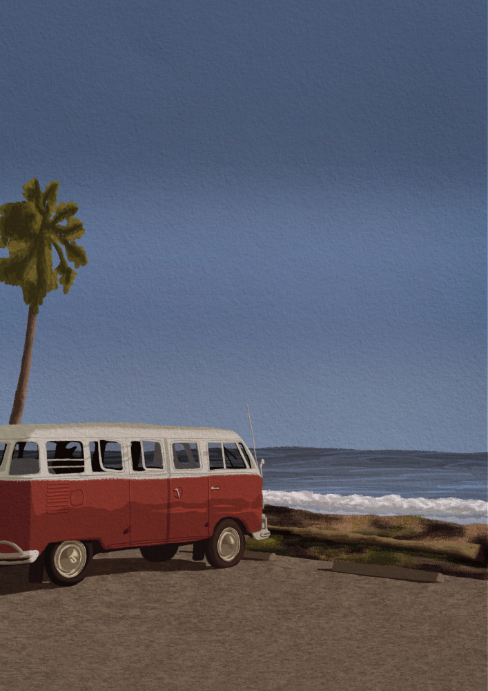 Vintage Beach Van by Lisa Solomoniuk — canvas wall art
