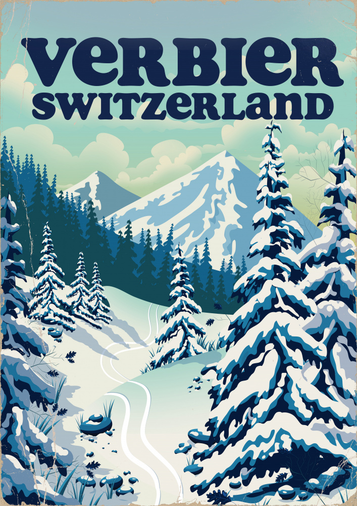 Verbier Mountain Ski Slopes by Nicholas — canvas wall art