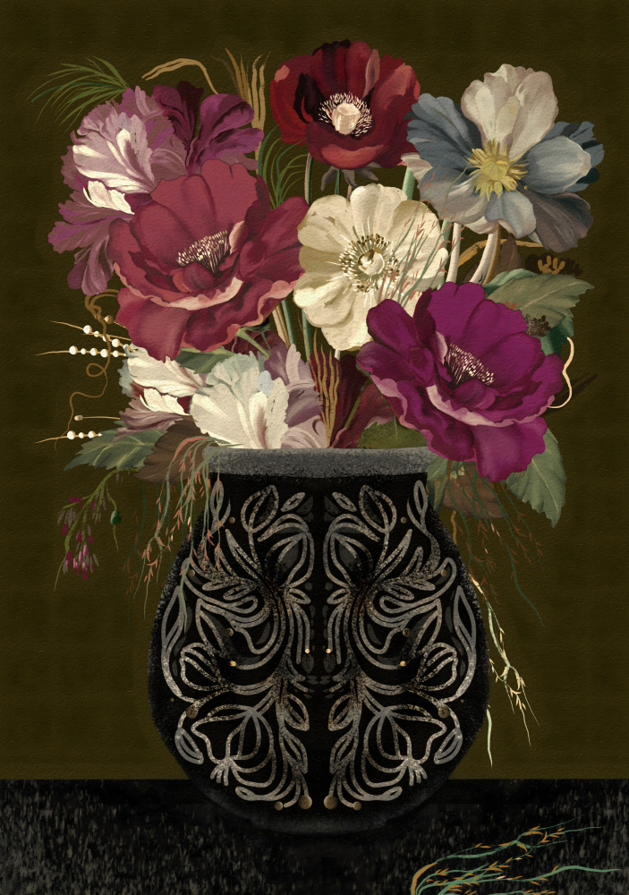 Vintage bouquet by Josie George — canvas wall art