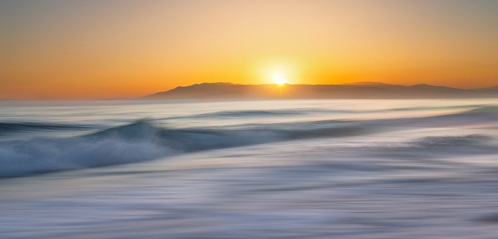 Blurred Ocean Sunset by joanaduenas — canvas wall art