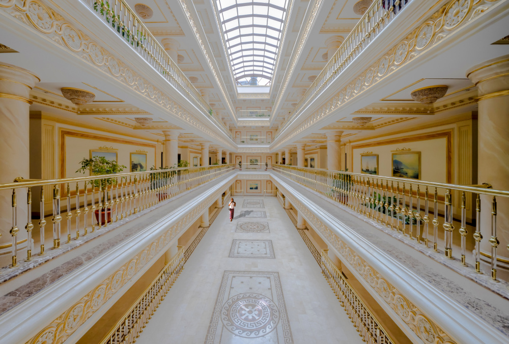 Golden Hallway Opulence by DonnaHom APA — canvas wall art