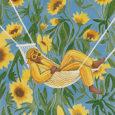 Relaxing Among Sunflowers