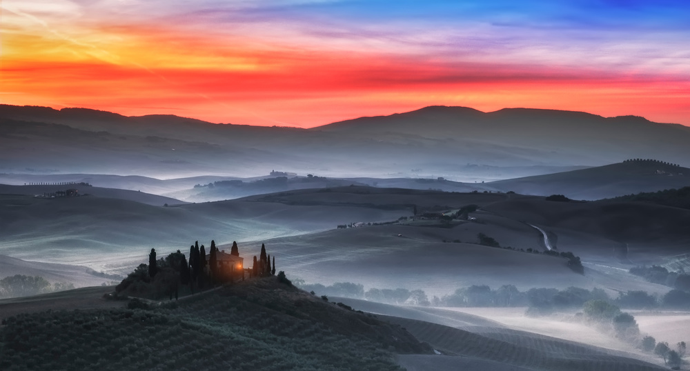 Misty Tuscan Morning by Joaquin Guerola — canvas wall art