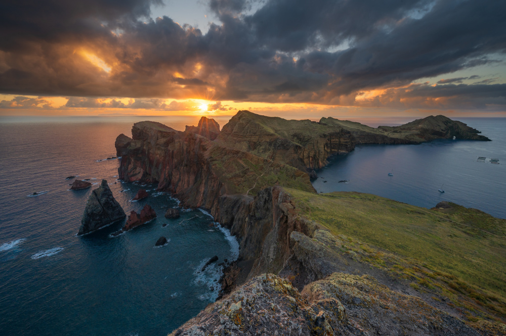 Dramatic Coastal Sunset by Tom Meier — canvas wall art