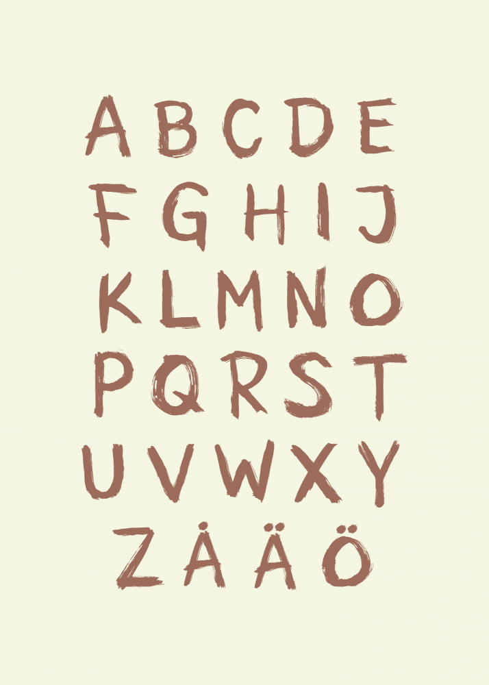 Rustic Brushstroke Alphabet by Aminah Eleonora — canvas wall art