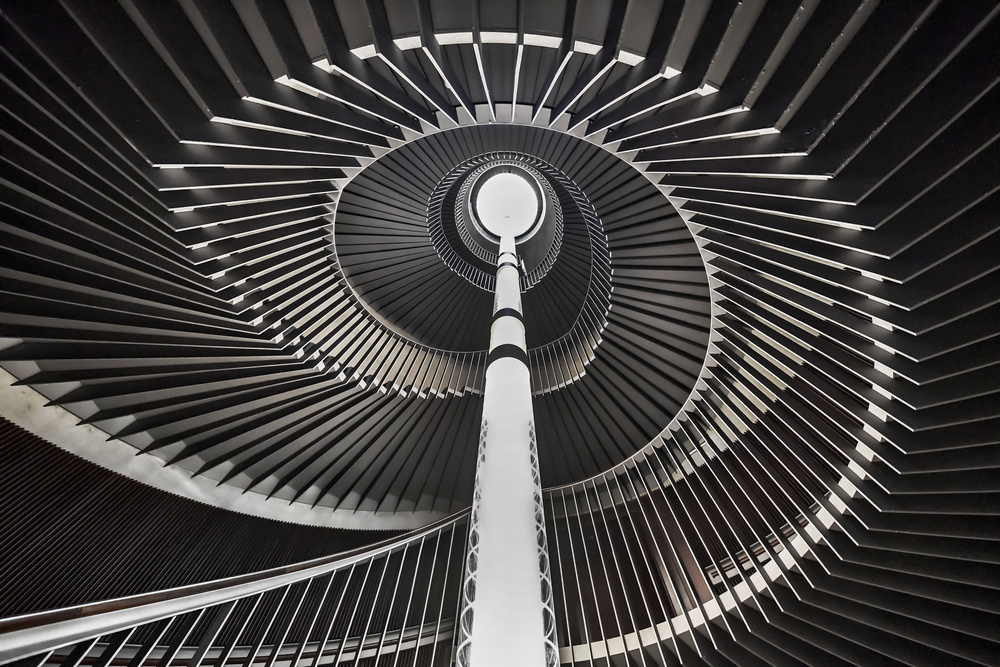 Twisting Geometric Ascent by Renate Reichert — canvas wall art