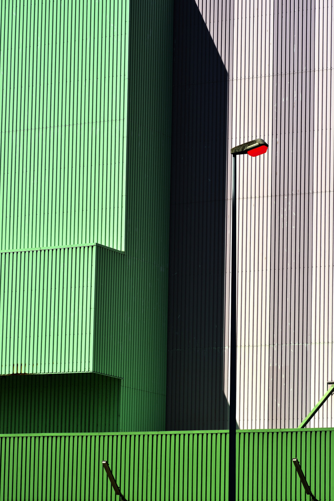 Urban Geometry Red Light by Alexander Buss — canvas wall art