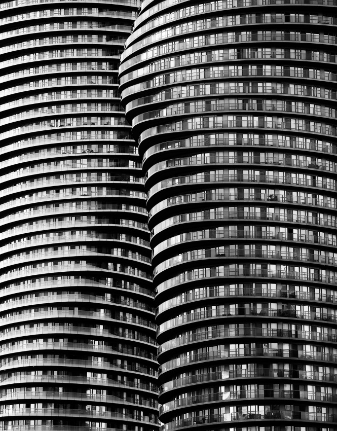 Curved City Architecture by Dr. Roland Shainidze — canvas wall art