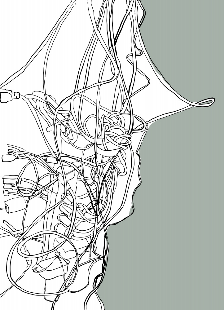 Tangled Wires Abstract by XHOZUCAN — canvas wall art