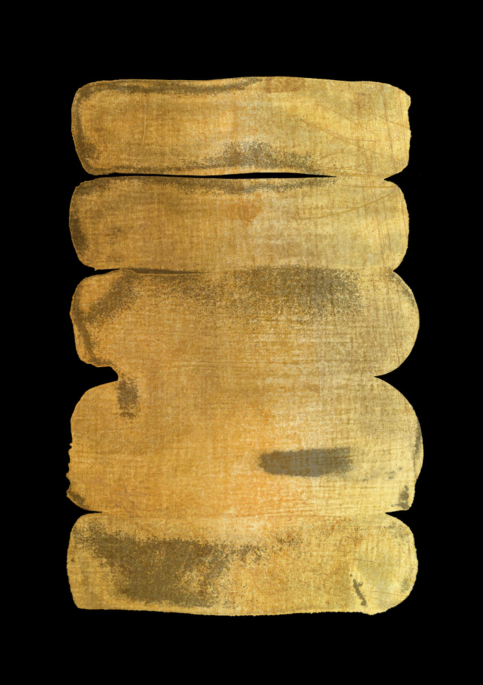 Golden Abstract Strokes by Lila & Lola — canvas wall art