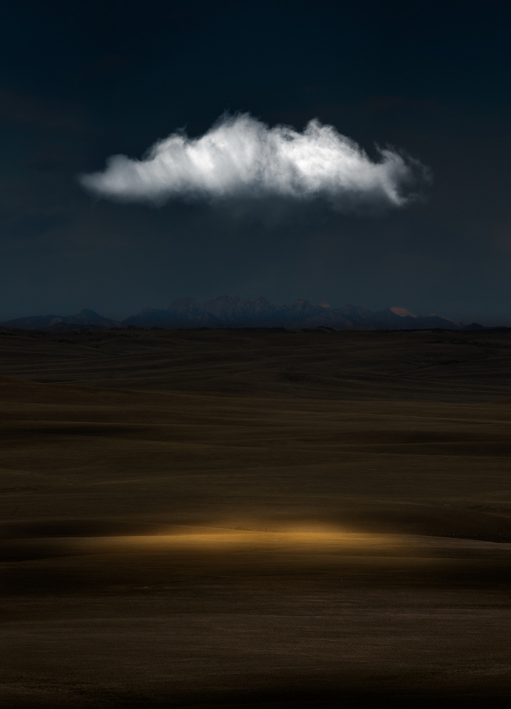 Lone Cloud Golden Glow by Matt Anderson — canvas wall art