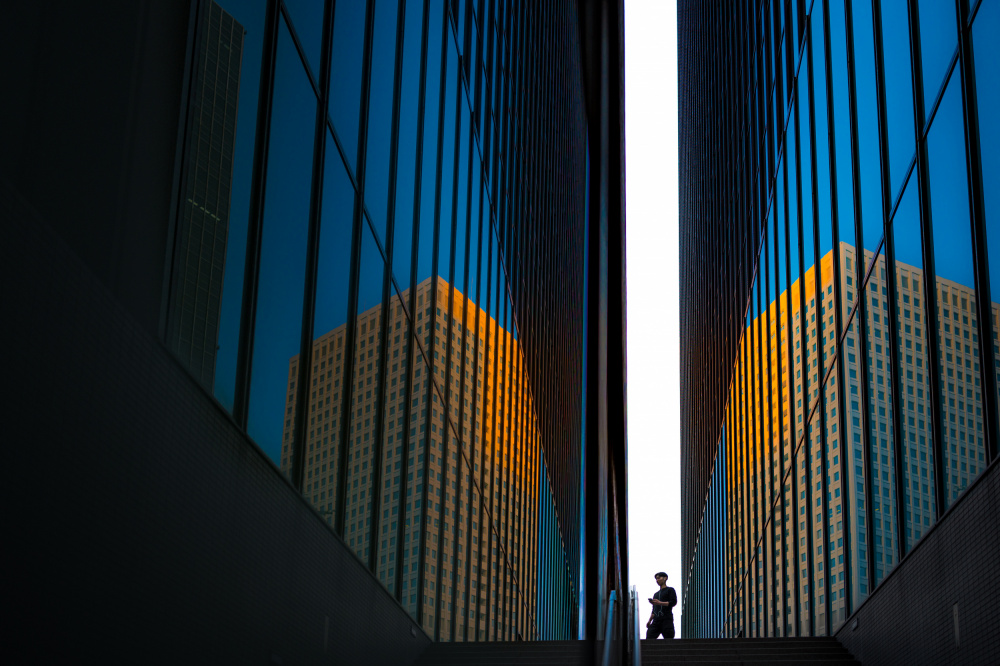 Reflective City Canyon by Alan Kwang — canvas wall art