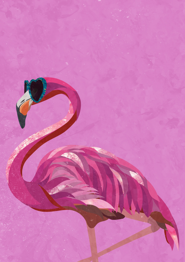 Pink Flamingo Sunglasses by Sarah Manovski — canvas wall art