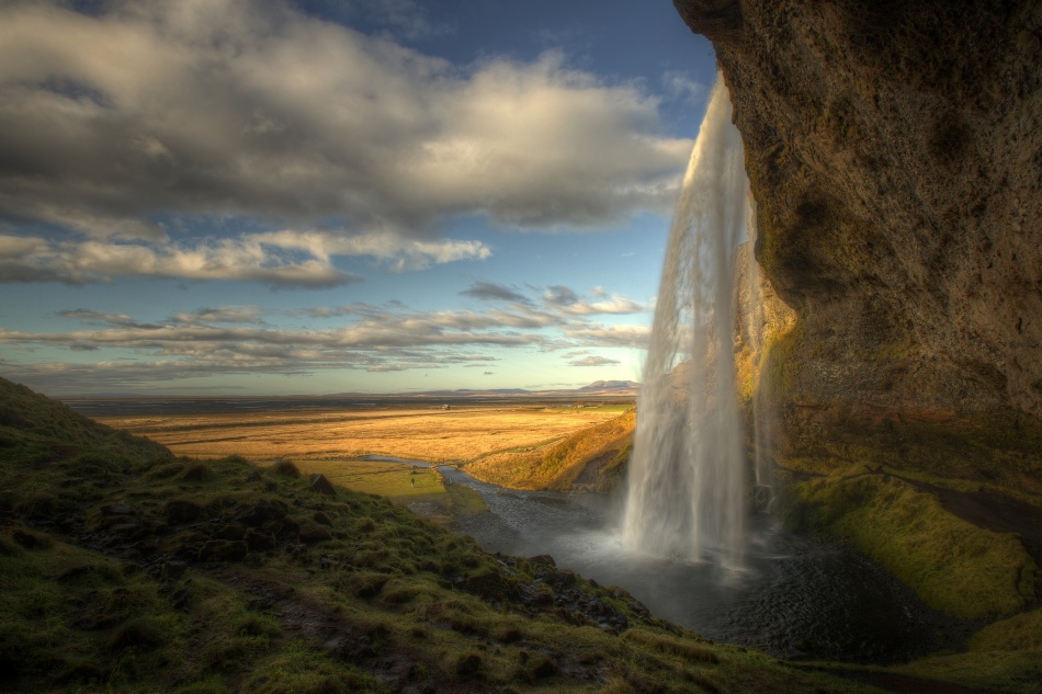 Golden Valley Waterfall by Max Witjes — canvas wall art