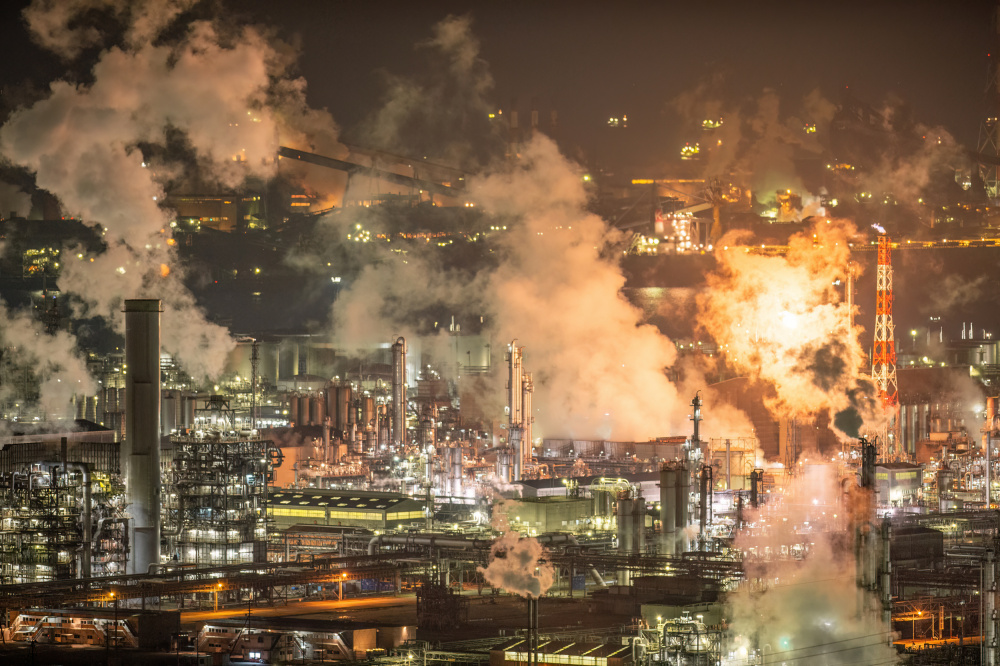 Industrial Night Glow by Kobayashi Tetsurou — canvas wall art