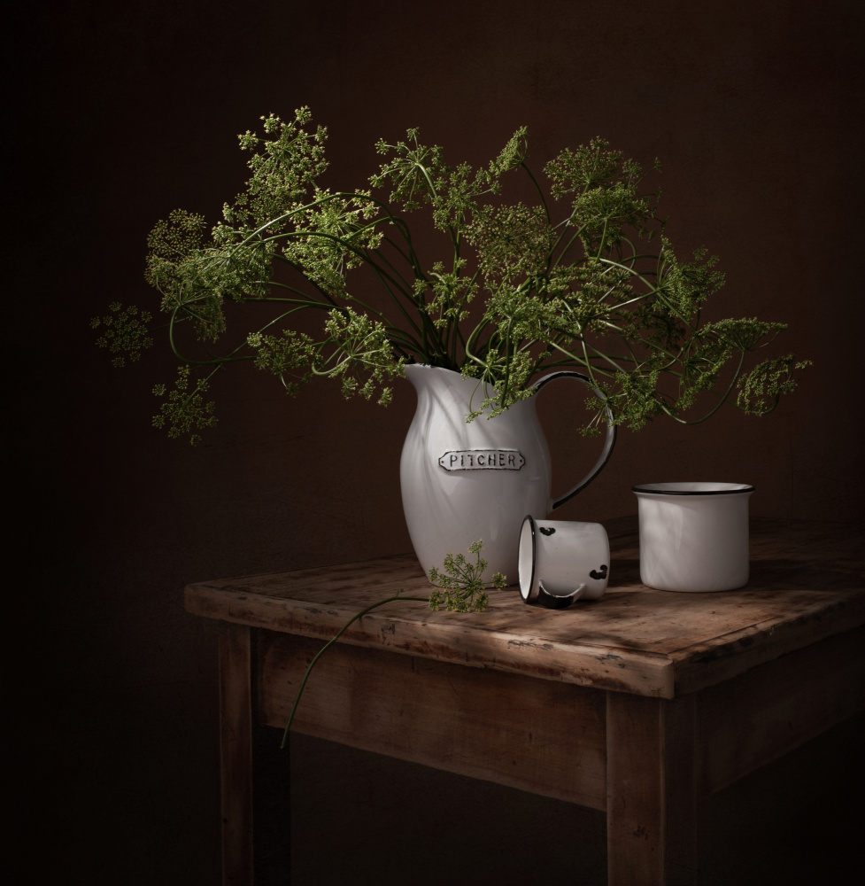 Moody Botanical Still Life by Margareth Perfoncio — canvas wall art