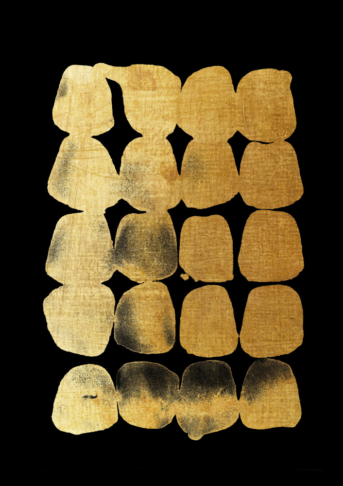 Abstract Gold Blocks by Lila & Lola — canvas wall art