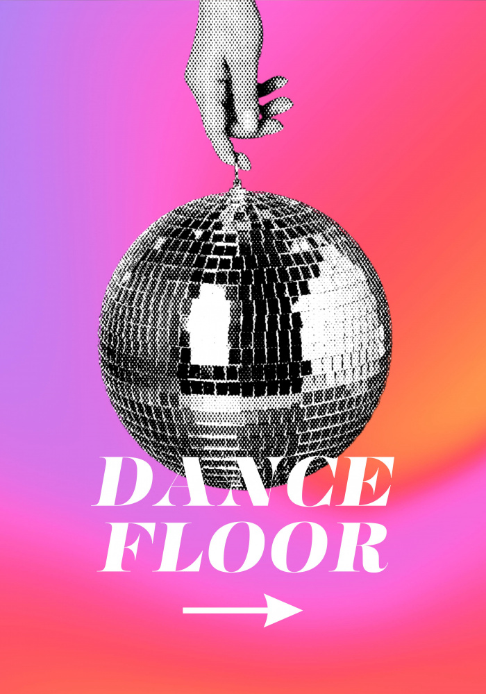 Monochrome Disco Ball by Athene Fritsch — canvas wall art