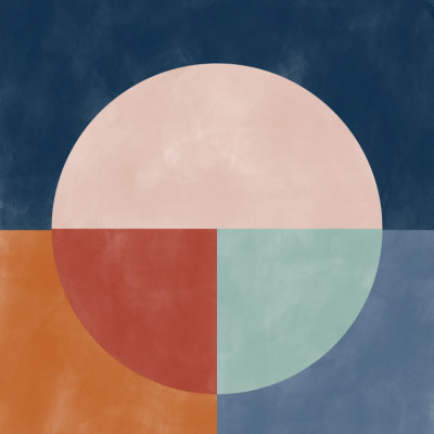 Geometric Abstraction With A Large Pastel Circle
