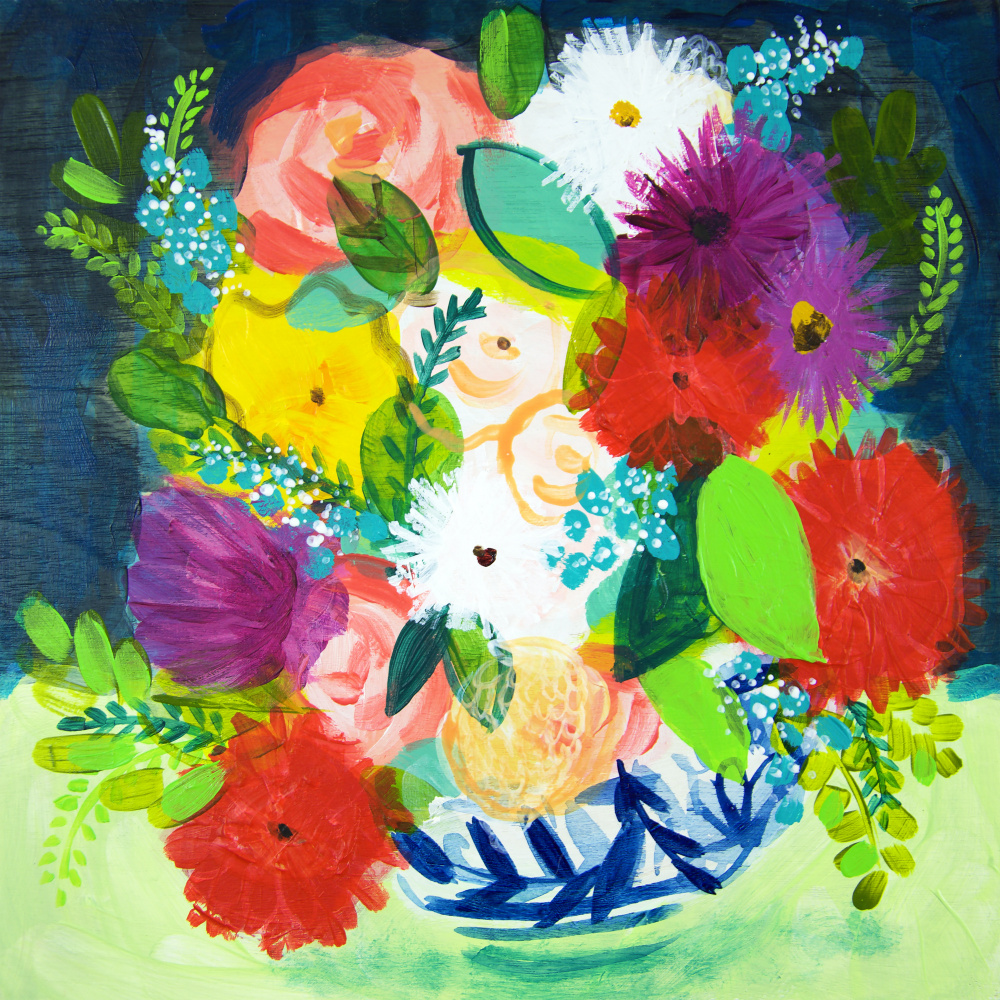 Vibrant Floral Bouquet by Shelley Hampe — canvas wall art