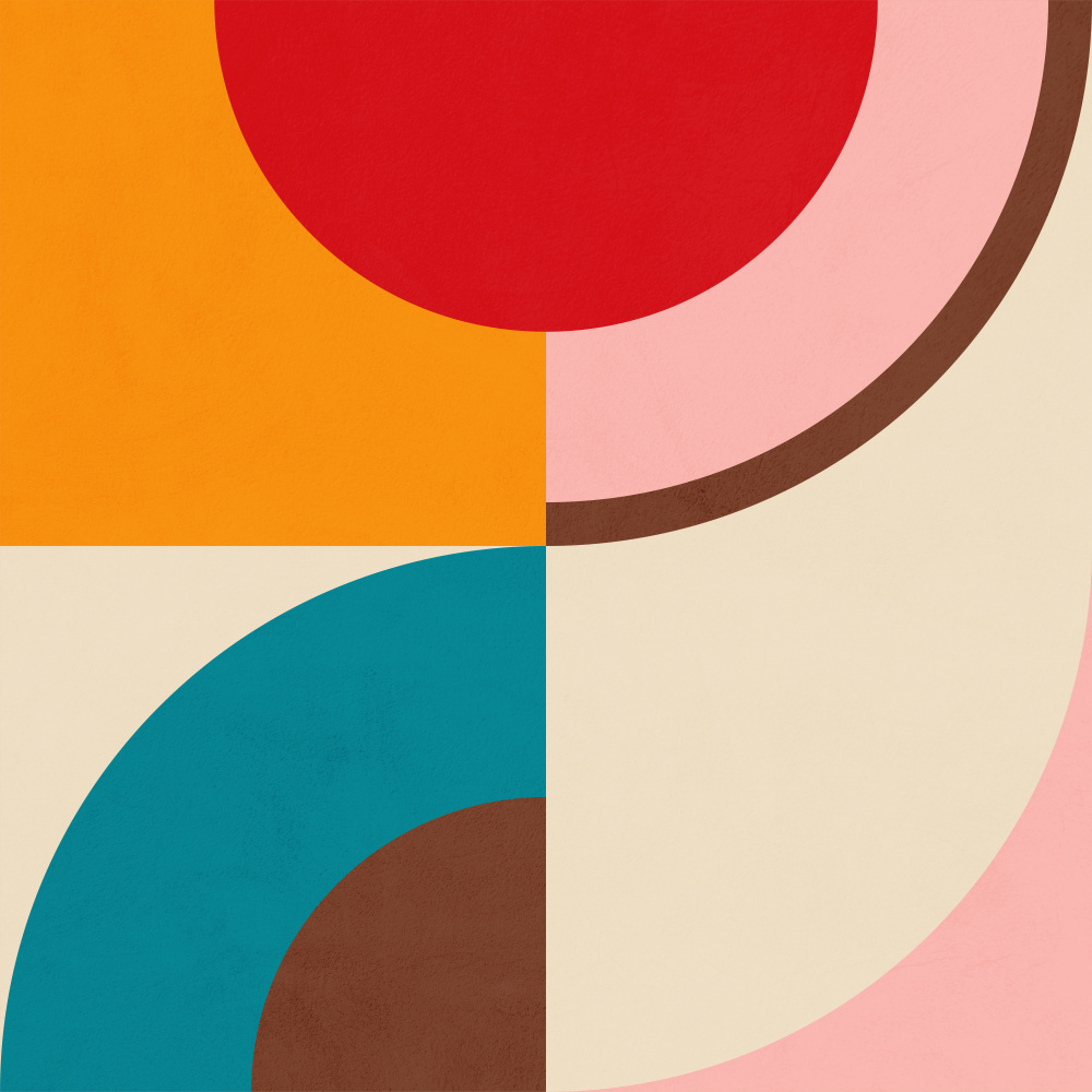 Geometric Color Curves by Dominique Vari — canvas wall art