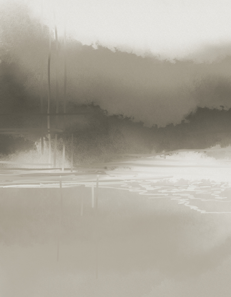 Misty Water Reflections by Josie George — canvas wall art
