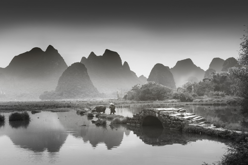 Misty Mountain Serenity by Dennis Zhang — canvas wall art