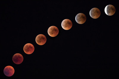lunar eclipse (blood moon) by Urs Zimmermann
