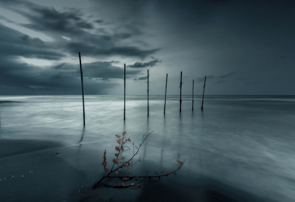 Moody Sea Poles by Asef Azimaie — canvas wall art