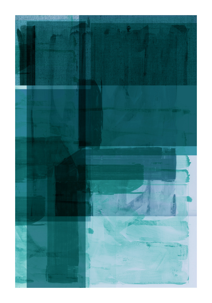 Layered Teal Forms by cartissi — canvas wall art