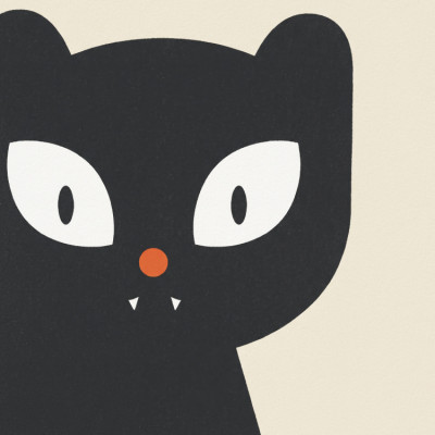 Spooky Black Cat