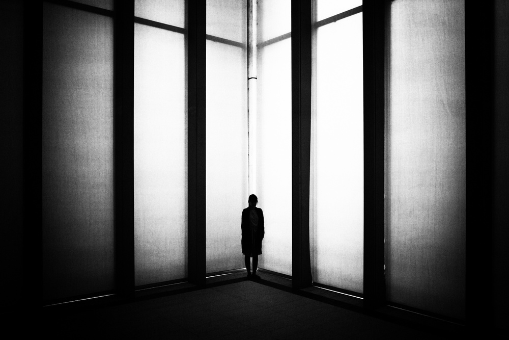 Lone Figure Window Light by Koji Sugimoto — canvas wall art