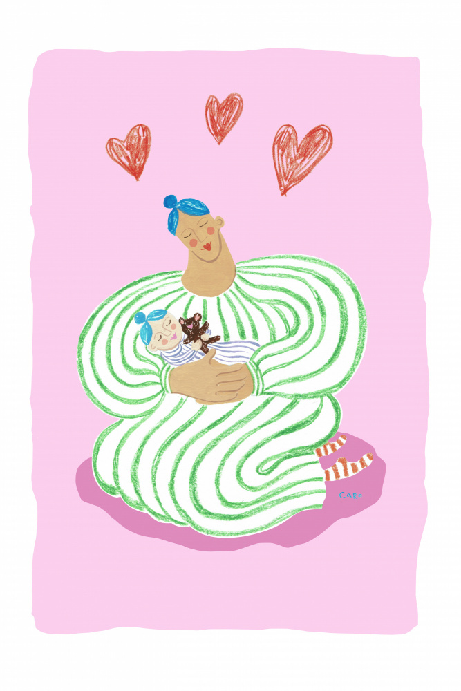 Sweet Mother Baby Hug by Caroline Roberts — canvas wall art