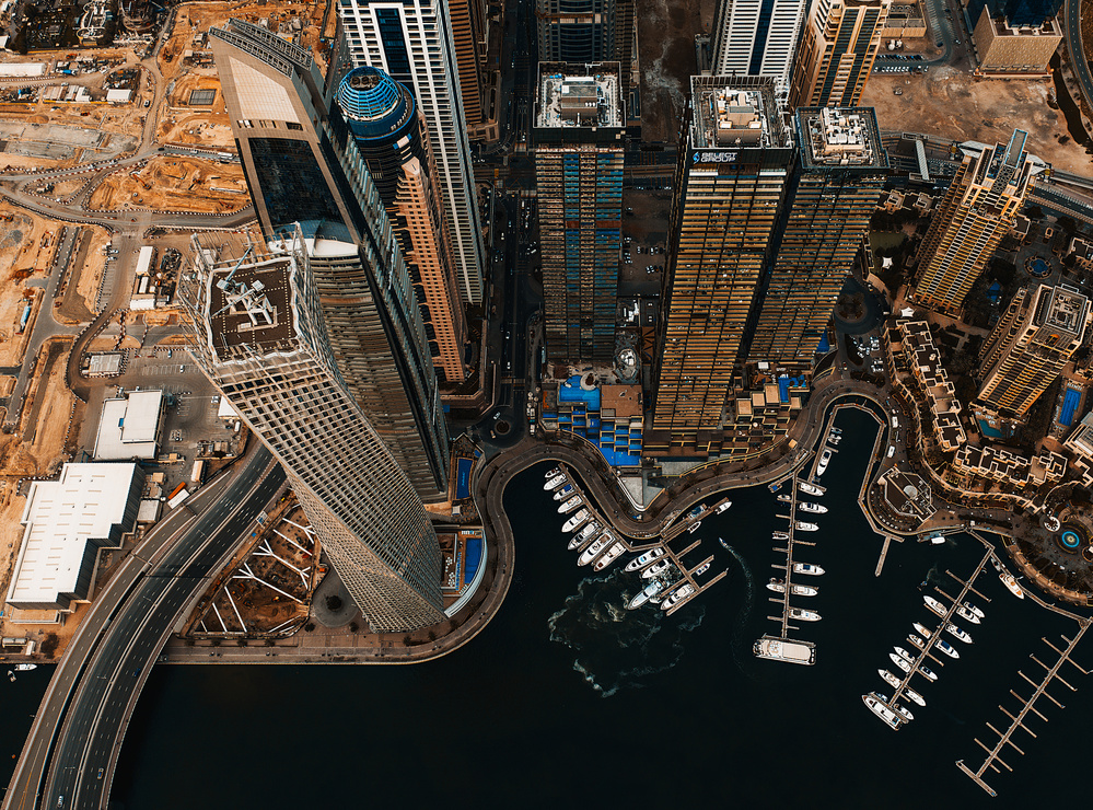 Dubai Marina Aerial View by Carmine Chiriacò — canvas wall art