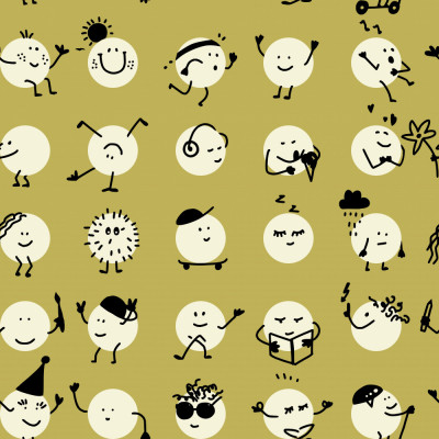 Funny dots khaki seamless pattern