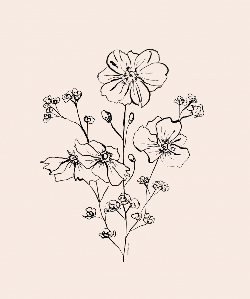 Wild Roses Bouquet by Anis Illustration — canvas wall art