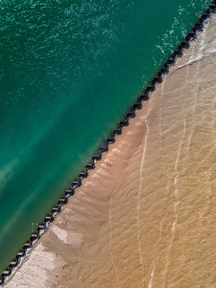 Green Water Meets Sand by Anna Kirchner — canvas wall art