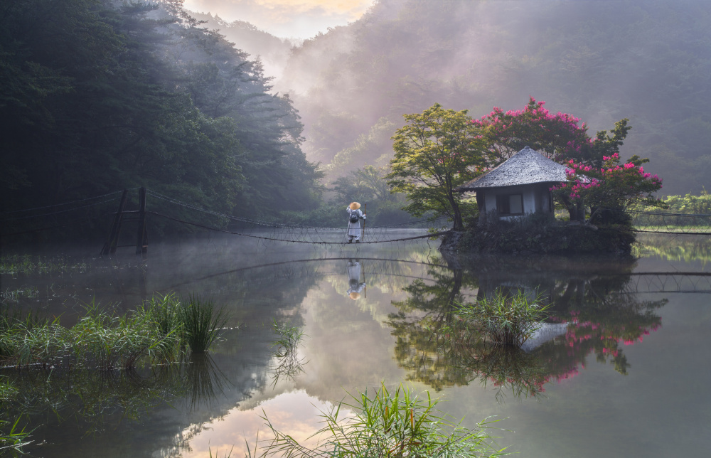 Misty Bridge Journey by Jaeyoun Ryu — canvas wall art
