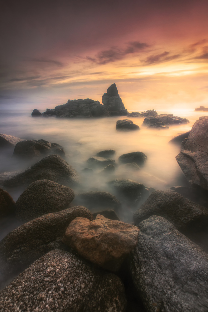 Misty Coastal Glow by Roser Gimeno — canvas wall art