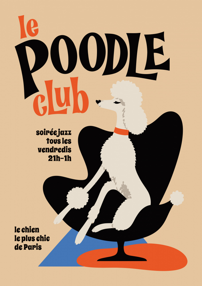 Chic Poodle Jazz Club by Patryk Krygowski — canvas wall art