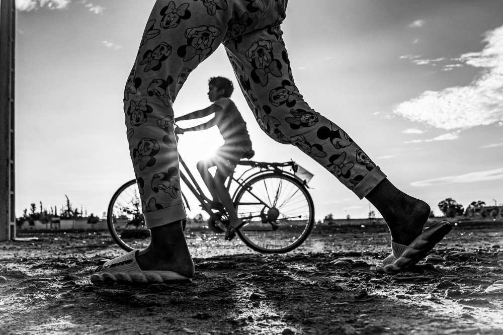 Kids On Sunny Path by ABDERRAHIM ZIGH — canvas wall art