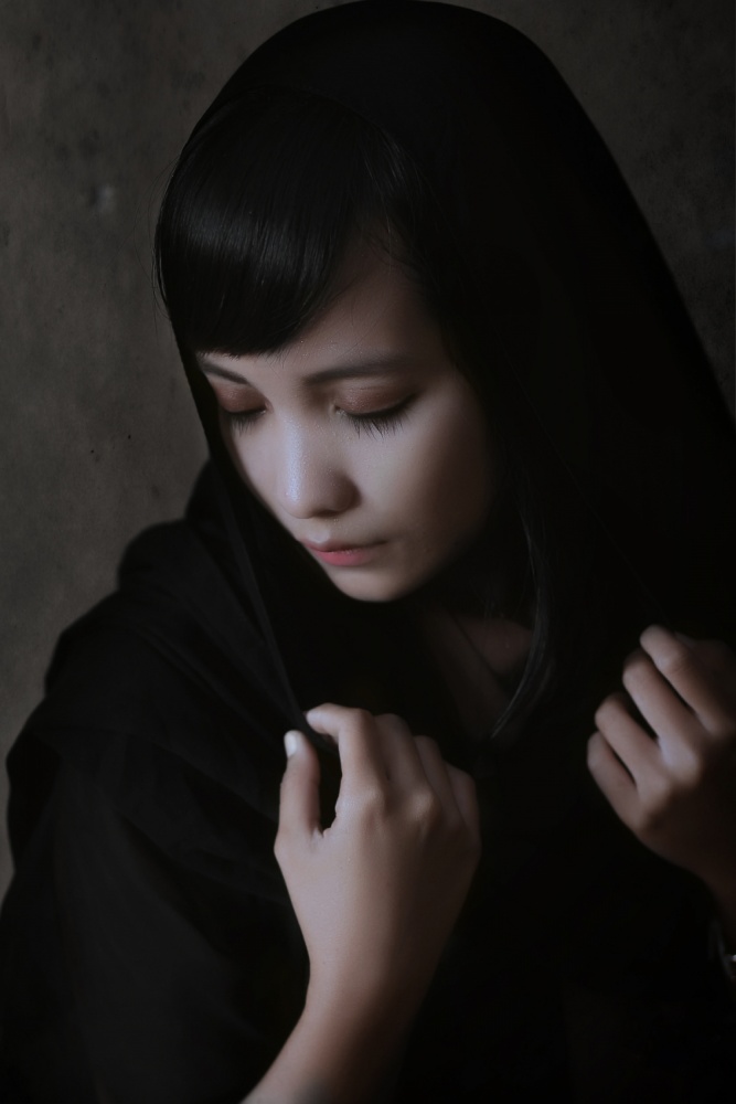 Serene Hooded Woman by bonifasius wahyu adi f — canvas wall art