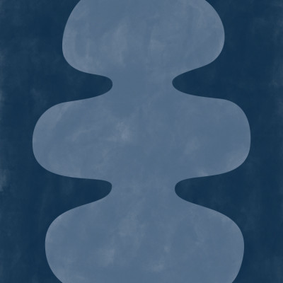Blue Silhouette Form
