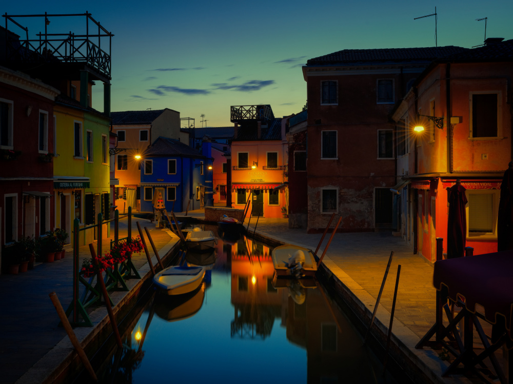 Colorful Canal Evening by Tommaso Pessotto — canvas wall art