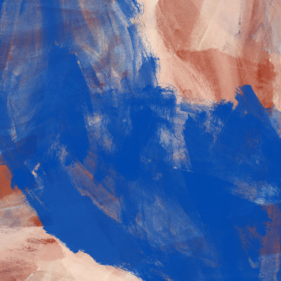 MODERN ABSTRACT BLUE AND BEIGE SHAPES