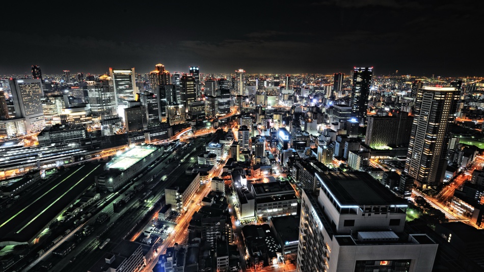 Night City Lights by Hiroaki Koga — canvas wall art