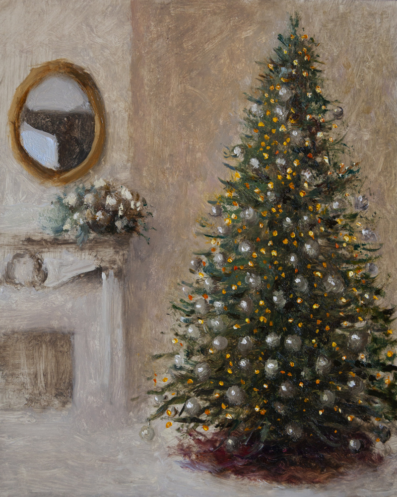 Elegant Christmas Fireplace by James Zamora — canvas wall art
